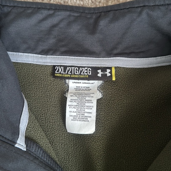 EUC Mens Under Armour UA Olive TundraBloc ¼ Zip SCATTER Pullover Jacket Size XXL - Picture 4 of 8